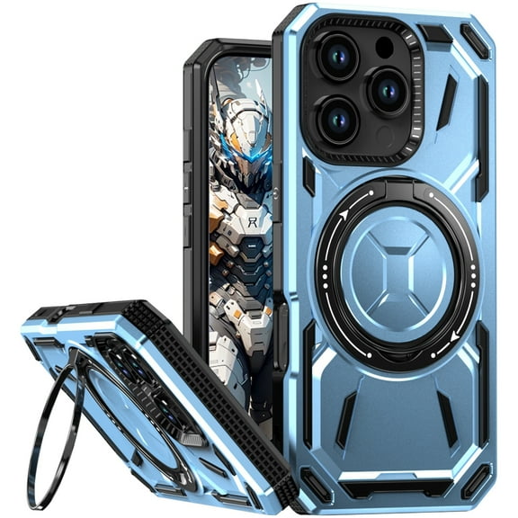 CCSmall for Apple iPhone 16 Pro Case with 360° Rotatable Ring Holder for Men, Military Shockproof Protective with Magnetic Ring Holder Case Phone Cover for iPhone 16 Pro 2HJ Blue
