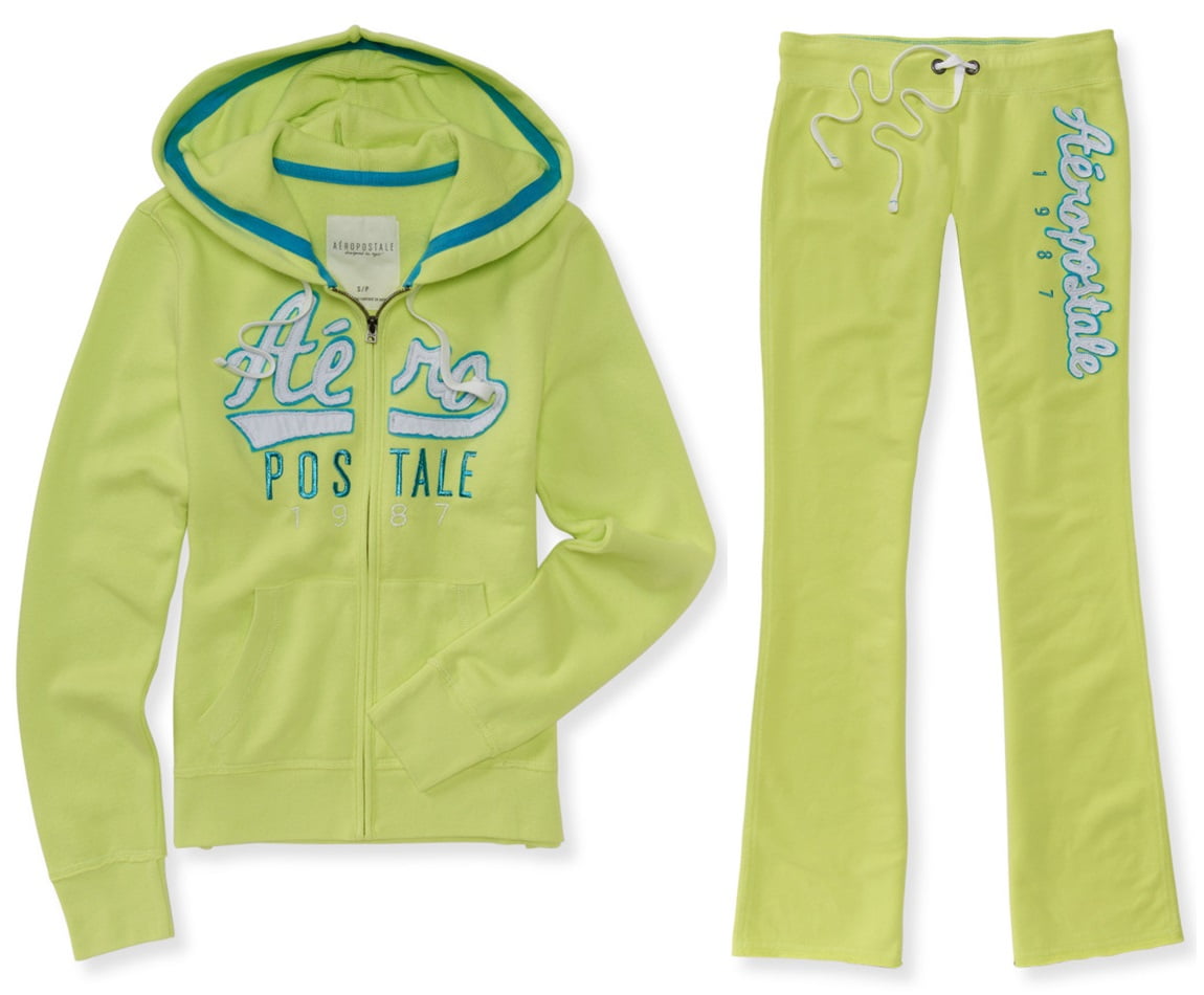 Aeropostale Women's Hoodie and Sweat Pants Set Script Logo Jogging Suit ...