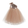 thumbnail image 2 of Ekidsbridal One-Shoulder Sequin Tutu Flower Girl Dresses for Junior Prom Dancing Fashion Wedding Reception Toddler 182 6, 2 of 3