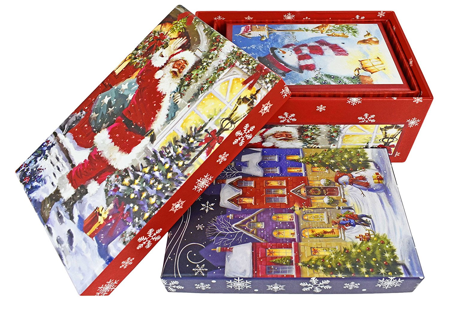 Alef Elegant Decorative Holiday Themed Nesting Gift Boxes 3 Boxes