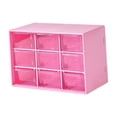 thumbnail image 4 of Organizador de cajones pequeño para escritorio, organizador de cuentas para mujeres y niñas, caja de almacenamiento para joyería, suministros de arte, Rosa 9 Cajones, 4 of 8
