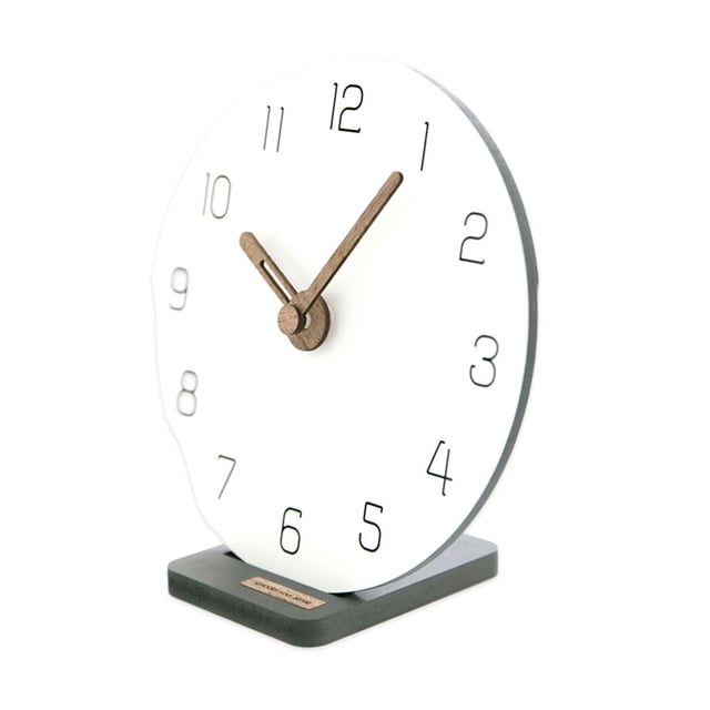 ZheElen Unique Style Round Table Clock Accurate Timekeeping Silent Operation Durable Construction Desk Clock A