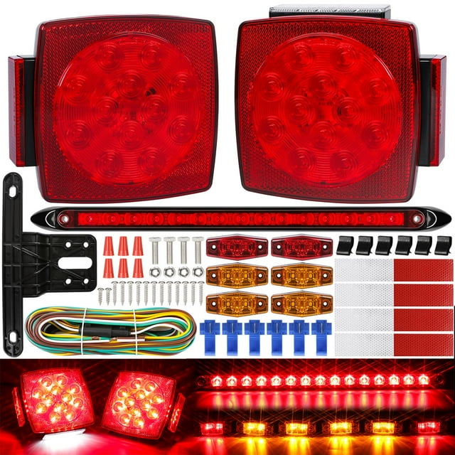 Kit de luces traseras para remolque LINKITOM, sumergibles, LED de menos de 80 pulgadas