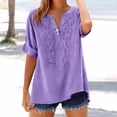 thumbnail image 2 of Tops for Women 3/4 Sleeve V Neck Women Casual Loose Shirt Blouse, 2 of 8