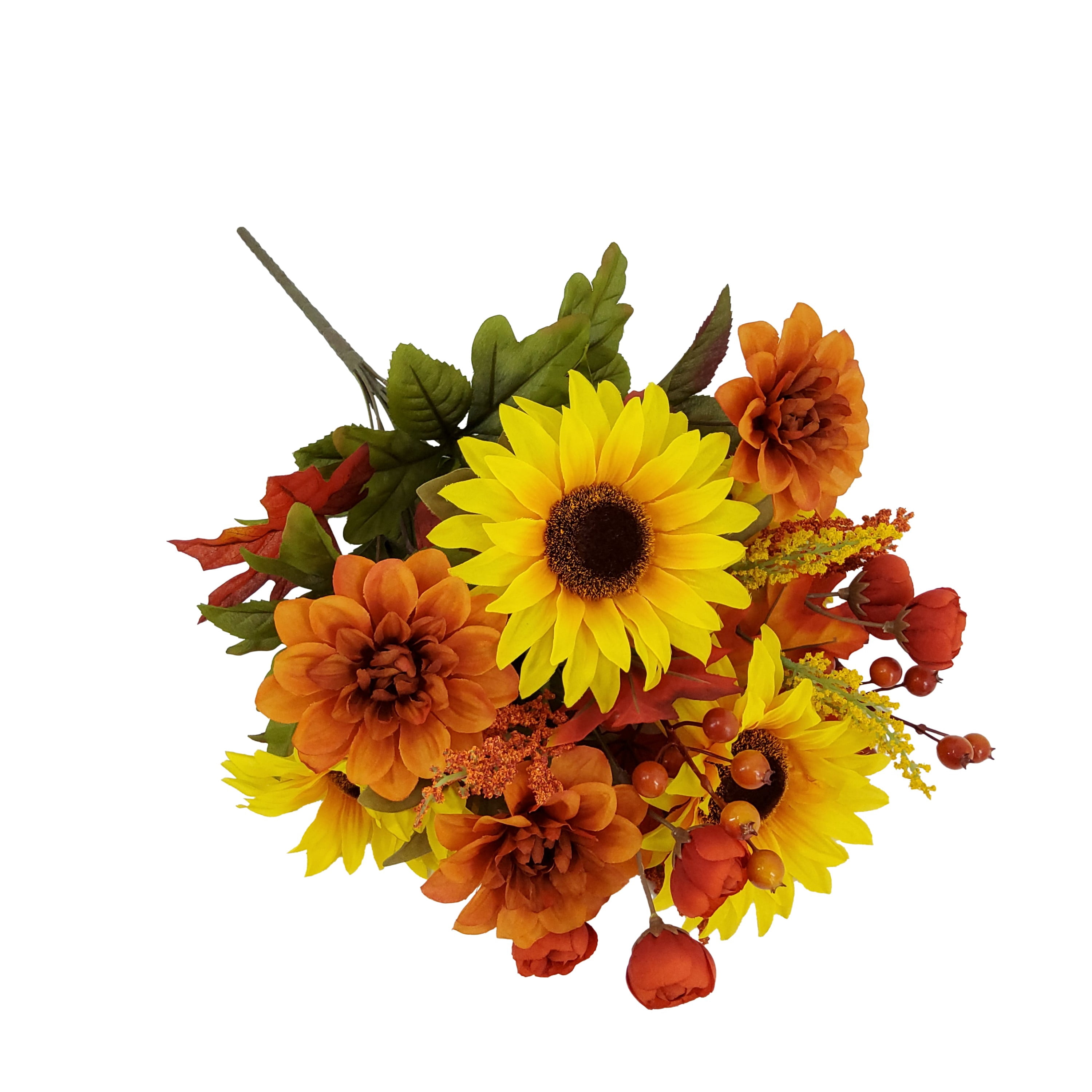 Mainstays 20.5''H Indoor Artificial Sunflower and Dahlia Mixed Bouquet, Yellow Color