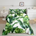 thumbnail image 2 of Feelyou Green Tropic Leaves Full Size Comforter Sets, Watercolor Plant Bedding Comforter Set, Summer Botanical Theme Reversible Bedding Sets, Ultra Soft Bedroom Decor, 3-Piece, 2 of 8