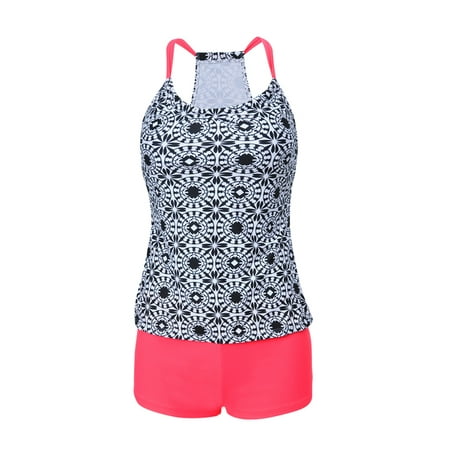 Becca Womens Swimsuit - Plus Size Women's Floral Tankini Swimsuit Push Up Padded Bikini Set Swimwear Bathing Suit,S-XXXL