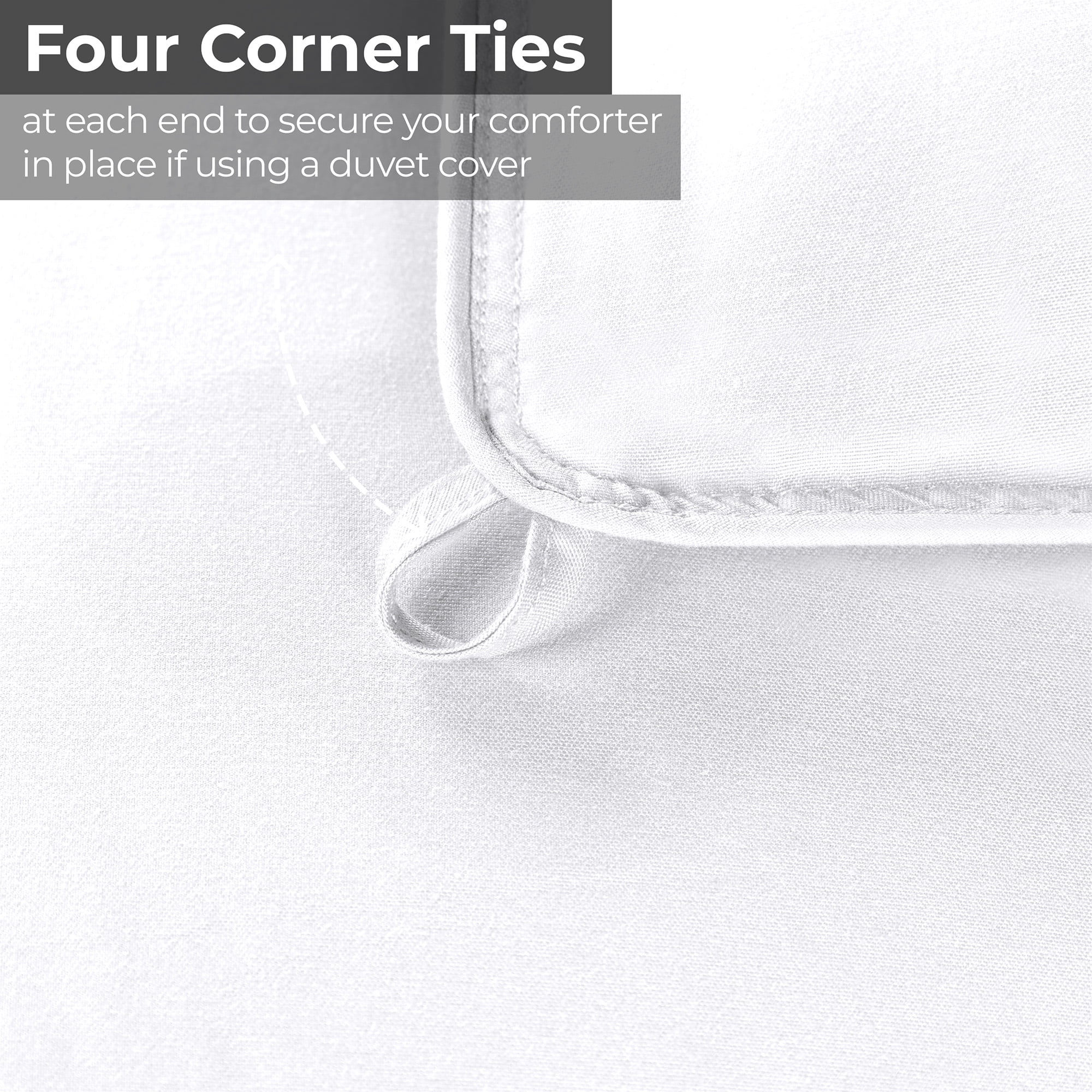 Superior Solid Comforter Down Alternative Bedding, Twin/Twin XL, White