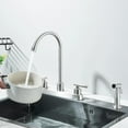 thumbnail image 2 of Brushed Nickel Kitchen Faucet with Side Sprayer 3 or 4 Holes Sink Mixer Faucet, 2 of 18