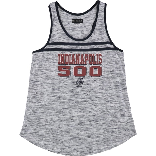 5th & Ocean Camiseta de tirantes para mujer Indianapolis Indy 500 Racerback, azul, grande