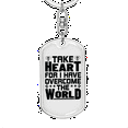 thumbnail image 5 of Take Heart Stainless Steel or 18k Gold Premium Swivel Dog Tag Keychain, 5 of 10