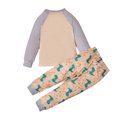 thumbnail image 5 of Odeerbi 1-9 Years Toddler Boys Girls Cotton Pajamas Fall Long Johns Long Sleeve Raglan Tops Pants Set Soft Loungewear Dinosaur Print Sleepwear Toddler Boys Girls Clothes, 5 of 9