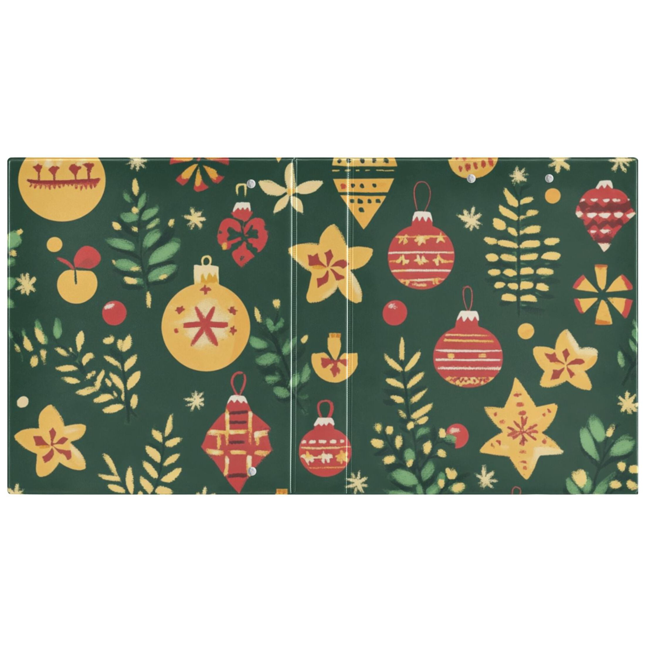 Christmas Leaves 3 Ring Binders 1.5 inch Hardcover File Folders with Interior Pockets A4 Size Organizer for School Office Hospital