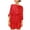 Red, variant on LEAVINGSUO Summer Dresses for Women Women's Fashion Crewneck Sequin Sleeve Solid Mini Dress formal Dress Silver M
