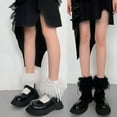 thumbnail image 4 of Yokua 1 Pair of Frilly Socks Ballet Socks Ruffle Ankle Socks with Bows Lace Top Sock, 4 of 15