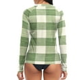 thumbnail image 2 of joogoo Womens UPF 50+ Sun Shirts Green Rustic Checkered Long Sleeve UV Protection Rash Guard Tops S, 2 of 7