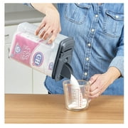 Mainstays 3.5 QT Plastic Food Dispenser, Clear with Gray Lid (1 Each) 7.5 L x 3.75 W x 9.25 H, Designed to Help with Kitchen Organization and Accessibility