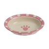 PetRageous 6.25 inch by 1.5 inch 1 Cup Capacity Polka Paws Oval Cat or Dog Bowl, Pink
