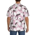thumbnail image 3 of Gukieu Pineapple Flamingo Print Men's Short-sleeved Shirts, Button-down Pocket Shirts, T-shirts, Beach Vacation Travel Summer Clothing-X-Large, 3 of 5
