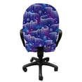 thumbnail image 3 of Abstract Office Chair Slipcover, Aurora Borealis Inspired Stars Pattern Northern Sky, Protective Stretch Decorative Fabric Cover, Standard Size, Violet Blue Blue, by Ambesonne, 3 of 5