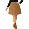 MODA NOVA Juniors Plus Size Button Decor Elastic Waist A Line Skirt Brown 1X