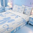 thumbnail image 3 of meiyoeat Blue Lovely Bow Zipper Twin Comforter Sets with Fitted Sheet and 2 Pillowcases For Girls,Dreamy Princess Bowknot Zipper Bedding Set For Kids,Reversible,4 Pieces, 3 of 7