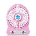 thumbnail image 1 of Ventilateur Portable Rechargeable à Lumière LED Mini Bureau USB Refroidisseur d'Air 3 Modes de Régulation de Vitesse Fonction d'Éclairage LED (Rose), 1 of 8