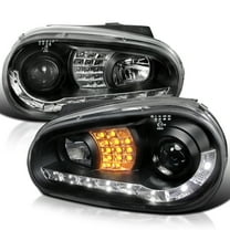 Spec-D Tuning Projector Headlights Black Compatible with 1999-2006 Volkswagen Golf MK4, 1999-2006 Volkswagen GTI, Left   Right Pair Headlamps Assembly