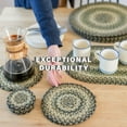 thumbnail image 5 of Homespie - Pinecone Oval Table Runner, a Long Table Runner of Jute to Use as a Vintage Style Dinner Table Runner - Flawless Edges and Earthy Tones - Premium Braided Table Runner Green, 11x36 Inches, 5 of 6