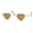 Gold (Brown), variant on Heart Shape Sunglasses Women's Small Lightweight Metal Frame UV 400 Black, Black