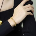 thumbnail image 4 of Four-Leaf Clover 24K Gold-Plated Chain Bracelet, Retro Chic Design for Women, Elegant & Stylish, 4 of 5