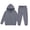 Gray-02, variant on VIPOIN Kids Full Zip Up Fleece Hoodie and Jogger Pants Set, Cozy Solid Color Tracksuit for Daily Wear