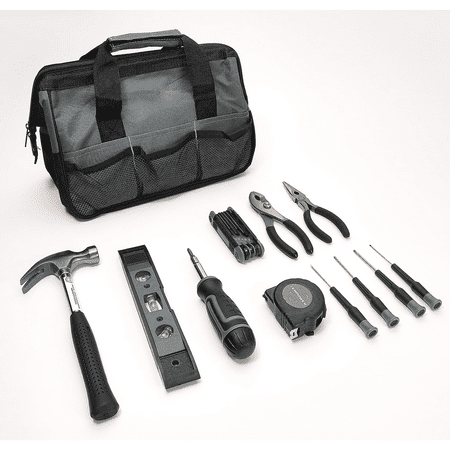 Power Source 21-piece Tool Set with Storage Bag for DIY Home Improvement Great Gifts for Men, Dad, Gadgets for men (Graphite Gray)