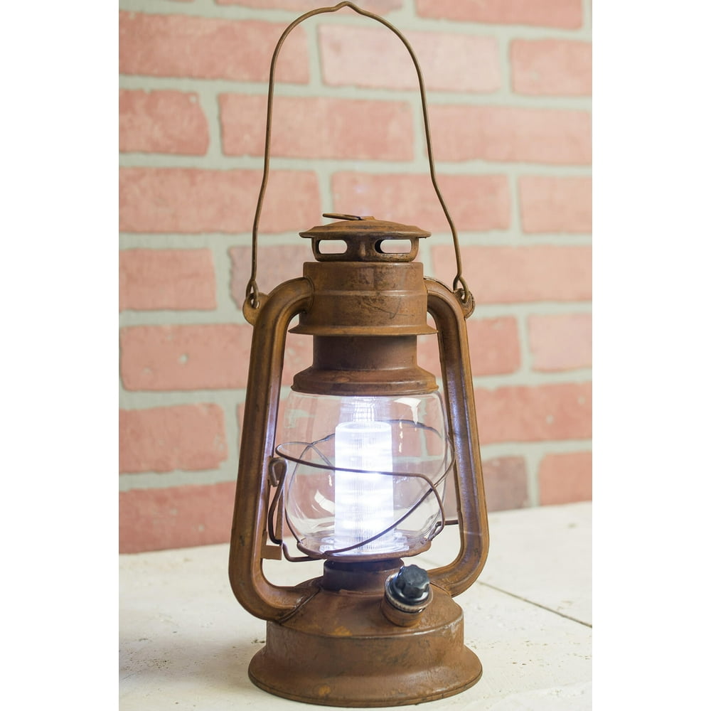 LED Rusty Railroad Lantern, Battery Op. 11 inch