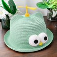 thumbnail image 6 of Child Sun Hat Breathable Lightweight Cute Sunhat Kid Beach Hat Fisherman Cap Green, 6 of 8