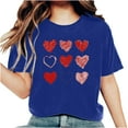 thumbnail image 2 of Going Out Tops for Women Dgankt Women's Valentine's Day Short Sleeve T-Shirt Letter Printed Solid Color Tops Short Sleeve Round Neck Tops/Shirts, 2 of 6