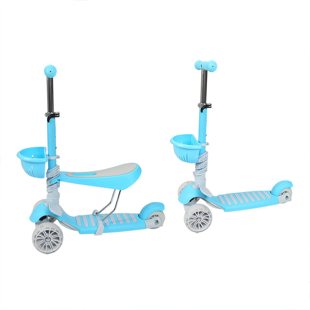 3 Wheel Kids Scooter 3-in-1 Baby Scooter Kick Scooter Adjustable Removable Seat 