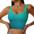 thumbnail image 1 of Fotbe Green Turquoise Teal Sujetador Deportivo Largo sin Aros para Mujer con Almohadillas y Soporte Medio, Transpirable y Absorbente, Camiseta Tipo Chaleco o Tank Top-Large, 1 of 8