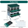 thumbnail image 4 of Roll Away Metal Chicken Nesting Box – 6 Compartments, Easy Egg Collection, Wall Mountable, Pull-Out Roosts, Stand for Hens, Coops – Green with Bracket Legs, 6 Compartment Egg Laying Box, 4 of 7