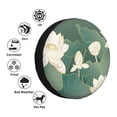 thumbnail image 4 of Salouo Lotus Golden Line Print Spare Tire Cover 14-17 inch Spare Tire Protector Universal Tough Tire Wheel Cover for Trailer SUV and Truck-16 inch, 4 of 6
