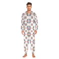 thumbnail image 3 of FORMRS Onesies Pajama for Adults Unisex Hoodie Winter Jumpsuit One Piece Sleepwear, Sizes S-2XL, Blue Abstract Pattern, 3 of 7
