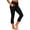 Black, variant on Women's Capri Flared Yoga Pants Fold Over High Waist Stretch Cropped Pants Bootcut Workout Slim Fit Casual Capris with Side Pockets