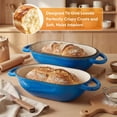 thumbnail image 4 of Daluvenix 2qt Dutch Oven for Bread Baking, Enameled Cast Iron Bread Oven with Lid, Non Stick, Blue, 4 of 8