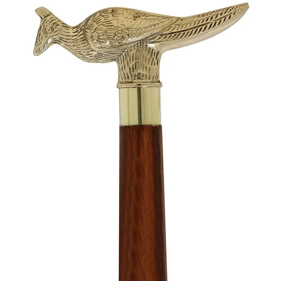 Antique Vintage Bird Handle stick Collectible wood walking stick cane Victorian Sputnik Wooden Walking Stick Canes