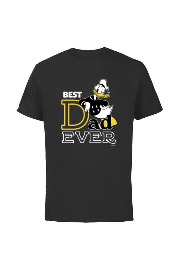 Donald Duck Best Dad Ever Family Trip Fathers Day - Short Sleeve Cotton T-Shirt for Adults - Customized-Black