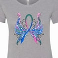 thumbnail image 4 of Inktastic Thyroid Cancer Awareness with Butterfly Ribbon Words Women's T-Shirt, 4 of 5