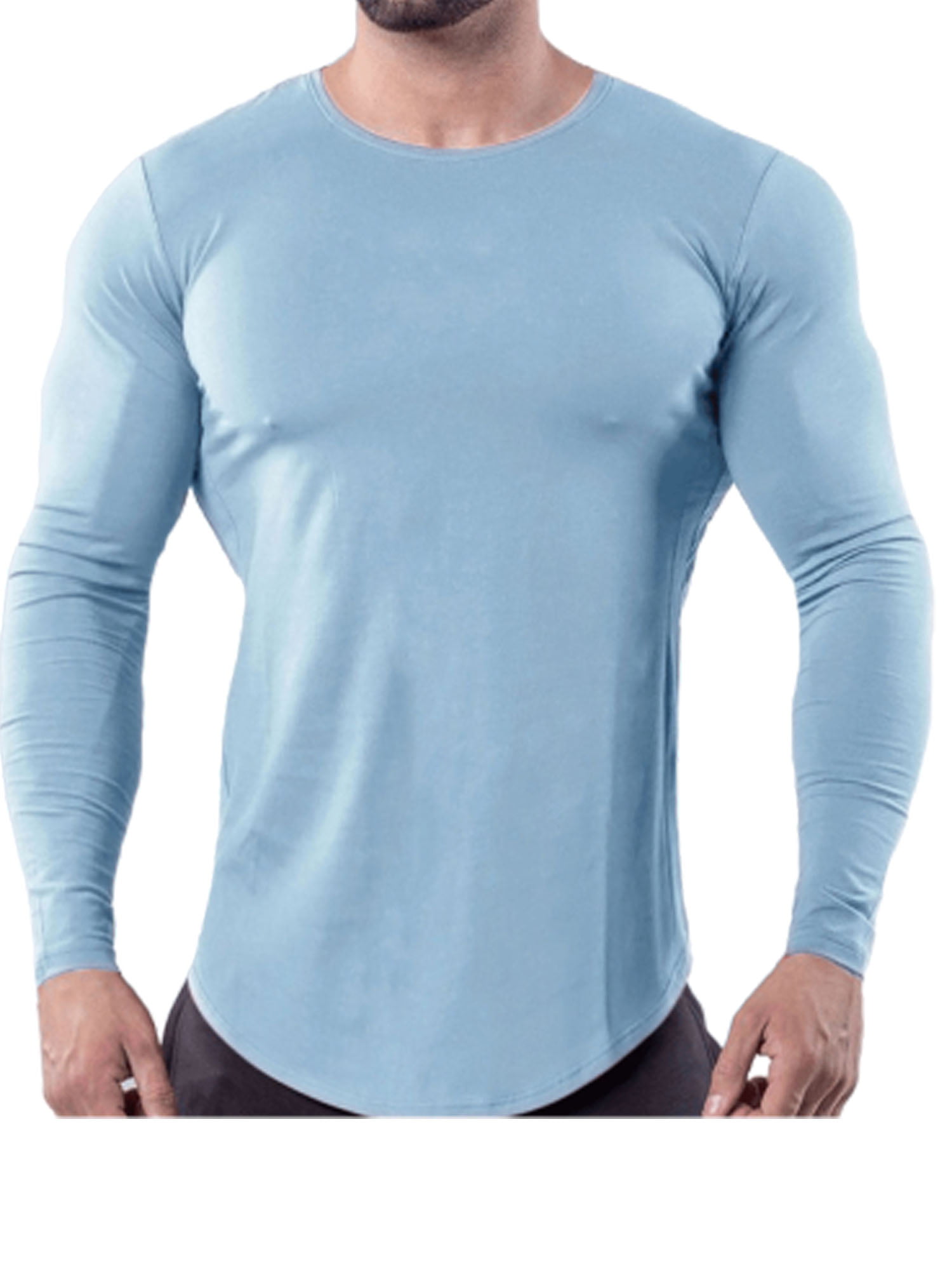 Details about   Men's Long Sleeve Compression Base Layer Muscle T-Shirt Sport Slim Fit Skin Tops 