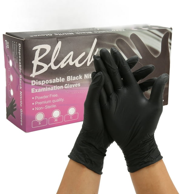 Black Rubber Gloves,50pcs Rubber Gloves Disposable Textured Disposable Gloves Disposable Rubber Gloves High-End Performance