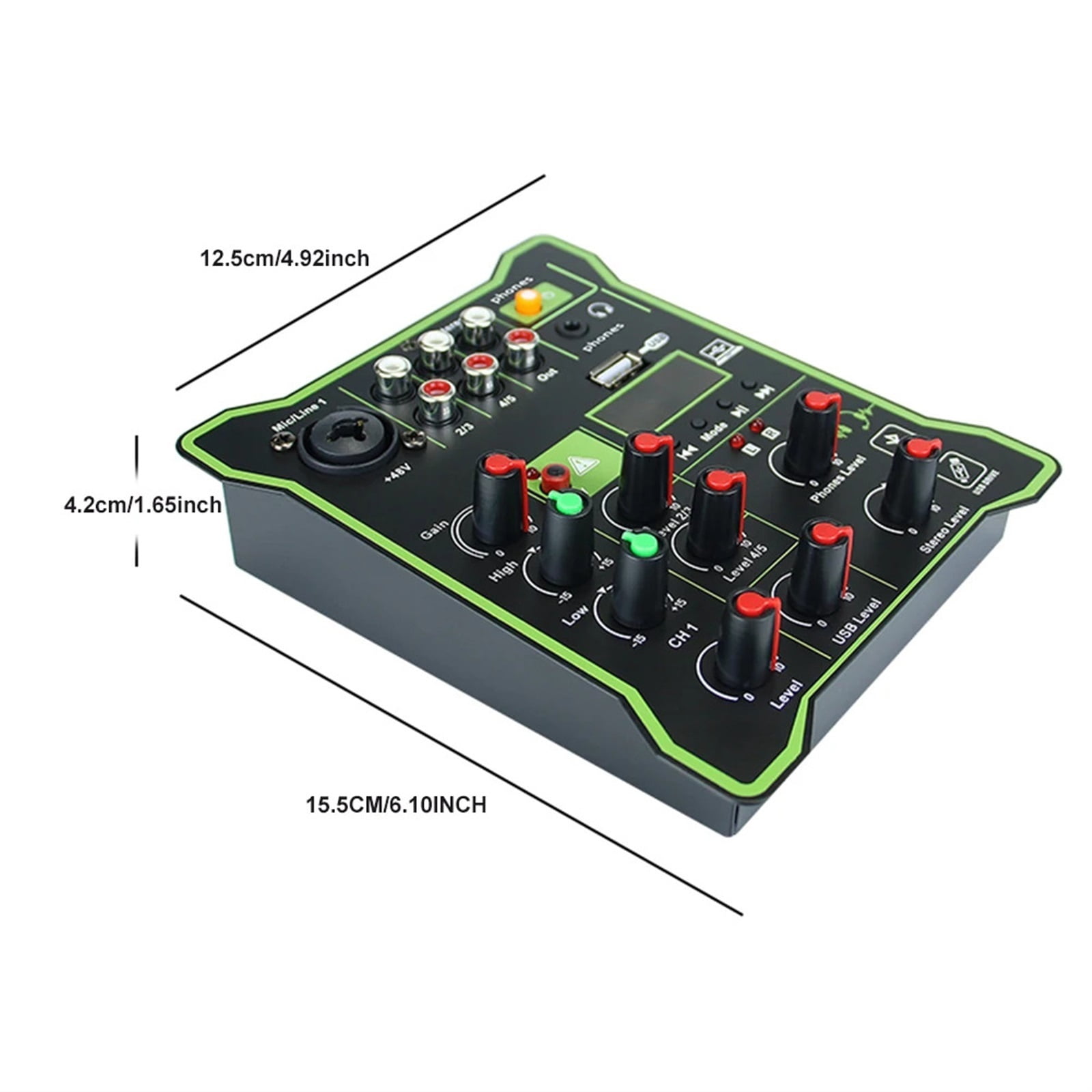 5 Channel Mixing Console Multifunctional Professional Audio Mixer Digital Display Bluetooth-compatible for Microphone Instrument ,Precision Control