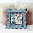 thumbnail image 3 of HomeRoots 481155 20 x 20 in. Peacock Broadcloth Floral Zippered Pillow, Blue & Off White, 3 of 3